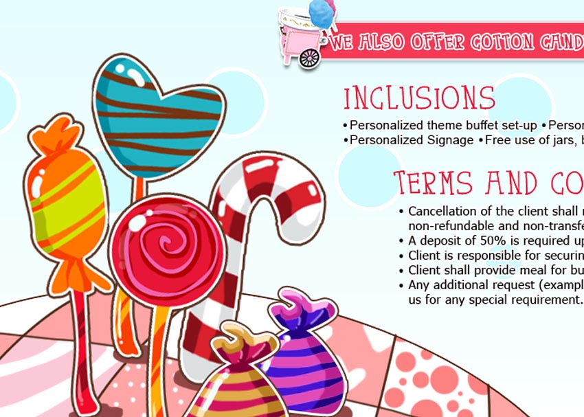Promotional Banner Design/layout Candy Buffet Service